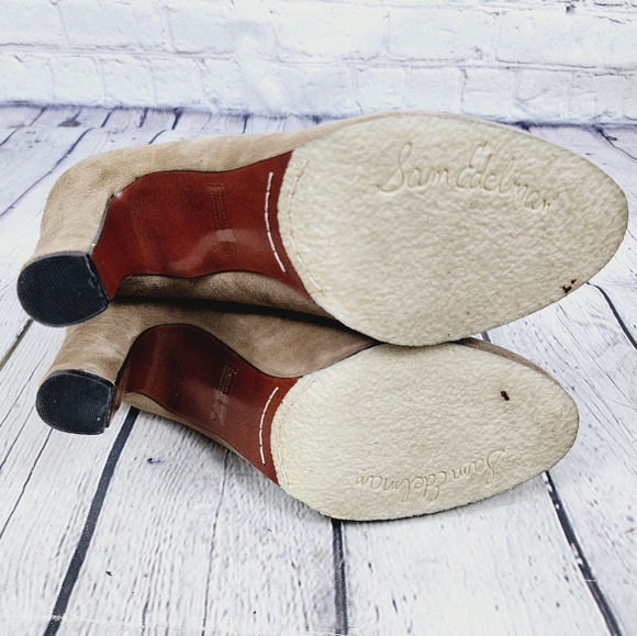 SAM EDELMAN | S-Simone side leather slipon heeled ankle boot booties - Picture 9 of 12